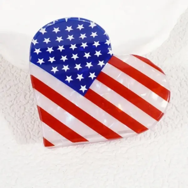 oly-e023f4a246d5ba016d209fa51ff11c37 Wholesale Retro Classic Style Women's American Flag Acrylic Hair Claws
