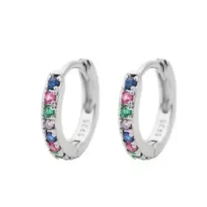 White Gold Color Colorful Crystals 10mm