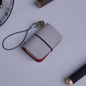 white mist wax wine red / Top layer cowhide super mini TN book (32 sheets, 64 pages)