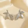 Wholesale Ion Plating (IP) 18K Gold Plated Leaf 304 Stainless Steel Simple Style Classic Style Waterproof Non Tarnish Ear Studs
