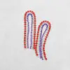 Wholesale National Flag Tassel Earrings In Copper With Golden Plated Water Plating And Rhinestone Inlay, 0.03µm Plating Thickness