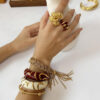 Wholesale Pattern Contrast Enamel Bracelet Niche Stitching Wide Edition Irregular Ring Retro Fashion High-end Jewelry