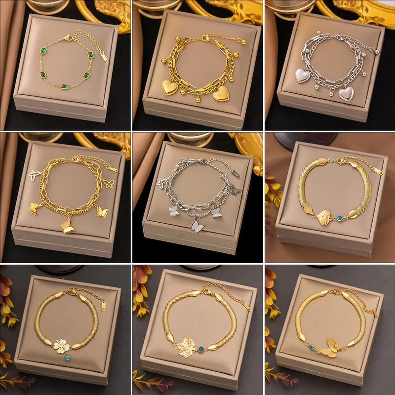 Wholesale PVD Coated Real Gold Plated Square Heart Shape Solid Color 304 Stainless Steel Basic Waterproof Non Tarnish Plating 304 Stainless Steel Lobs