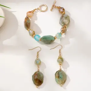 Multicolor / Average Size / Earrings + Bracelet