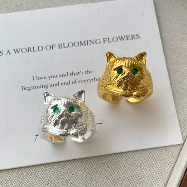Wholesale Electroplated Brass Animal Ring For Women With Golden Plated Finish And Zircon Inlay