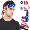 oly-e05d87b643eaf670f3e4acdf3ca31851 Wholesale American Flag Independence Day Hair Band Men's Sports Elastic Headband Women's Fashion Crossover Wide Headband Sweat Absorbing Hair Accessories