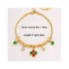 Wholesale Waterproof Non Tarnish Flowers Bracelet For Couples, 18K Real Gold Plated 304 Stainless Steel With Zircon Inlay And Snake Chain