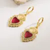 Wholesale 1 Pair Casual Modern Style Simple Style Heart Shape Crown Shell Plating Copper Copper 18K Gold Plated Earrings