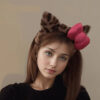 oly-e0783345eca6c4829d81a932278affc9 Wholesale Cartoon Style Plush Hair Band Pink Bow Decoration Hair Band Daily Wear Non-slip Headband Valentine's Day Gift