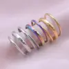 Wholesale PVD Coated Real Gold Plated 18K Gold Geometric 304 Stainless Steel Simple Style Waterproof Non Tarnish Open Rings