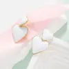 Wholesale 304 Stainless Steel Color Block PVD Coated 18K Gold Plated Cute Waterproof Non Tarnish Rose Red White Drop Earrings