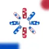 Wholesale 4th Of July Wearable Nail Art Long Tube Gradient Shiny Red And Blue Star Design 24-Piece Set Street Transparent Glitter