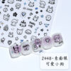 Wholesale Trendy Graffiti Nail Stickers Cartoon Letter Rabbit Decals Hand-Painted Cat and Puppy Nail Stickers Ins Style
