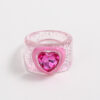 oly-e09efdc92c53497f4e1f8502215349ef Wholesale Kenjie autumn and winter Valentine's Day resin love Peach Bottom oil point diamond ring female fashion ring
