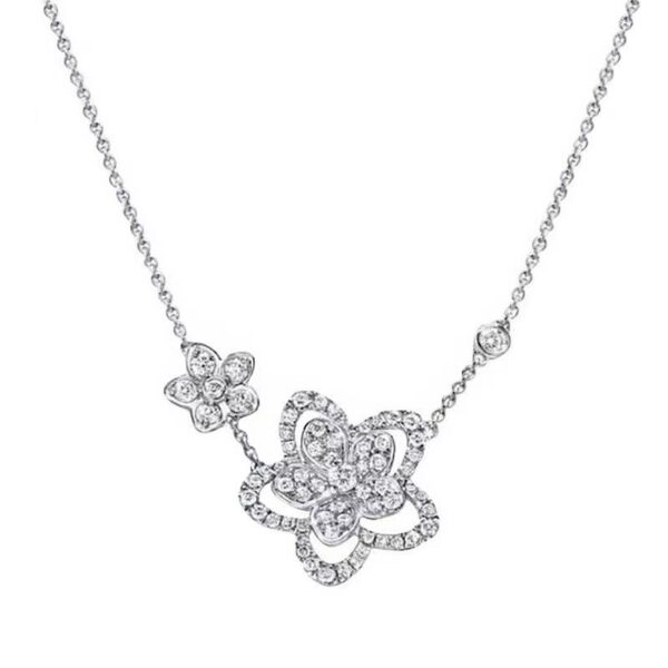 Wholesale Copper full diamond five-pointed star earrings, flower open ring necklace