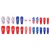 Wholesale Flag Design Wearable Nail Stickers Medium Size Nail Art Stickers Retro French Cartoon Heart-shaped Floral