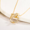 oly-e0b34d149cbc0c073c4ca9b4b5e460c2 Wholesale Diamond-Encrusted Double-Ring Möbius Ring Couple Necklace, a Pair of Men's and Women's Light Luxury Niche High-End Valentine's Day Gift