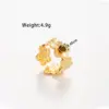 Wholesale Jewelry IG Style Retro French Style Flower 304 Stainless Steel Open Rings
