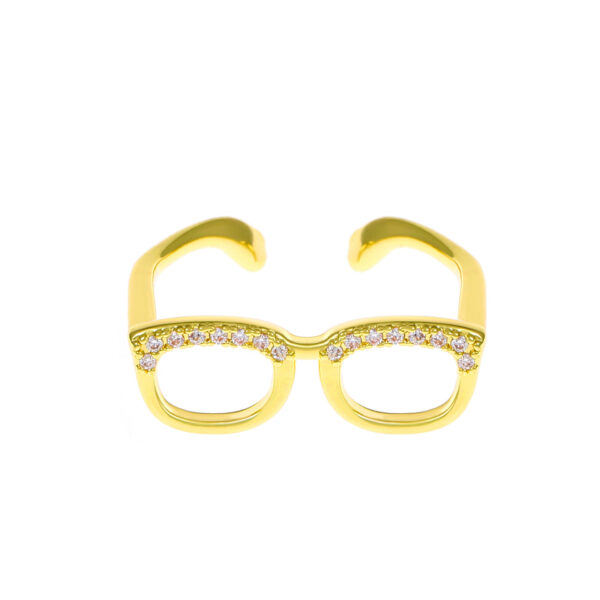 oly-e0c6ad9d79e1b502fc2684fa73030f38 Wholesale Mini Between-finger Glasses Ring Women's Distinctive Creative Opening Adjustable Dieting Finger Ring Couple's Ring Tide
