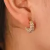 Wholesale 304 Stainless Steel Geometric PVD Coated Artificial Pearls 18K Gold Plated Real Gold Plated Fashion Waterproof Non Tarnish Inlay Gold Earrings