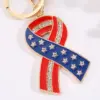 Wholesale Flag Diamond Inlaid Keychain Bag Pendant Small Gift Keychain