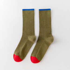 Five-Color color matching socks (Olive Green) / 36-44