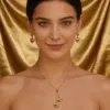 Wholesale 18K Gold Plated 304 Stainless Steel Vacuum Electroplating (In Furnace) Heart-Shaped Three-Dimensional Box Chain/Square Pearl Chain Jewelry Set Suitable For Women To Wear On Daily Dates Or
