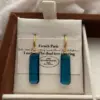 Wholesale Elegant Blue Retro Chinese Style Women's Earrings Commuting Versatile Small Design Sensation High-End Feelings Geometric Pattern