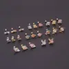Wholesale 316L Stainless Steel Copper Ear Cartilage Rings & Studs Geometric Waterproof Non Tarnish Surgical Steel Women'S