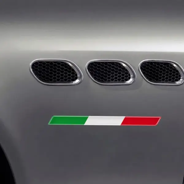 Wholesale Decorative Italian Tricolor Flag Epoxy Resin Sticker 3D Motorcycle Vest Body Sticker Striped Festival PET Material