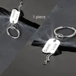 Wholesale Elegant For Letter Tassel Drop Earrings For Women In Titanium Steel