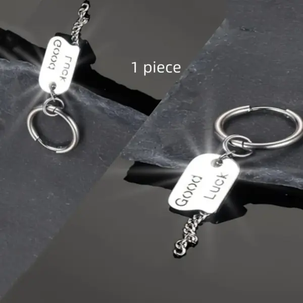 Wholesale Elegant For Letter Tassel Drop Earrings For Women In Titanium Steel