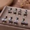 Wholesale 1 Piece Ear Cartilage Rings & Studs Vintage Style French Style Simple Style Geometric Heart Shape Crown 316L Stainless Steel Copper Waterproof Non Tarnish Surgical Steel Zircon