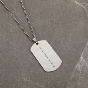 Wholesale Prove They're Wrong Military Badge Pendant Necklace Stainless Steel And Titanium Steel Polished Unisex Simple Style Geometric Pattern