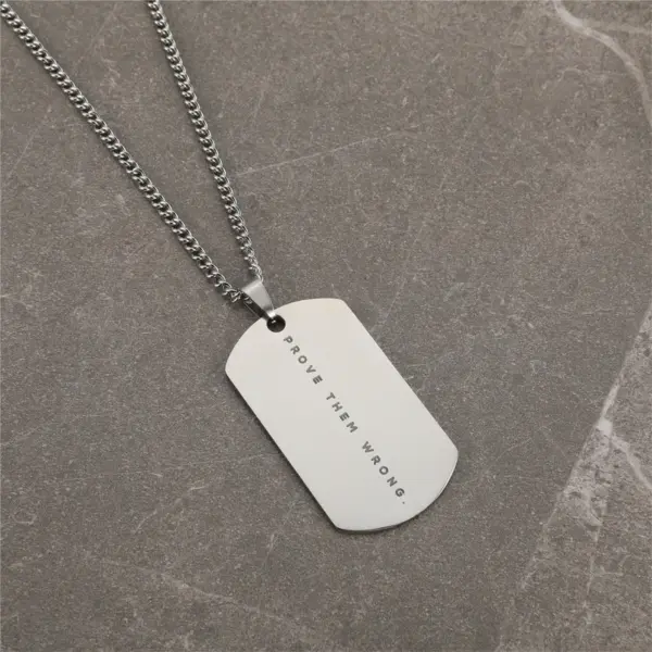 Wholesale Prove They're Wrong Military Badge Pendant Necklace Stainless Steel And Titanium Steel Polished Unisex Simple Style Geometric Pattern