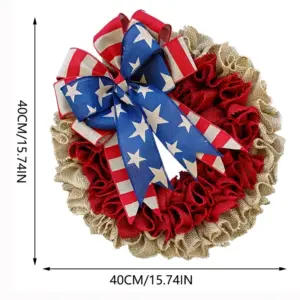 Fabric Ribbon Independence Day Wreath B