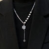 oly-e113989cd960f6607fec9e652358fcb2 Wholesale light luxury high-end full diamond snowflake necklace women’s fashion simple Joker autumn and winter sweater chain