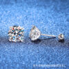 Wholesale Silver stud earrings, four-prong, one-carat moissanite stud earrings