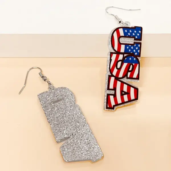 Wholesale American Flag Drop Earrings For Women In Acrylic, Perfect For Independence Day