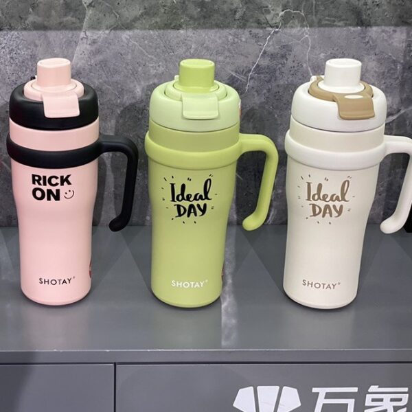Wholesale  Mac Insulation Ice Cup Straw Cup Large Capacity Car Cup Home Office Handle Water Cup