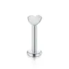 Wholesale Fashion Geometric Heart Shape Stainless Steel Inlaid Zircon Zircon Lip Stud 1 Piece