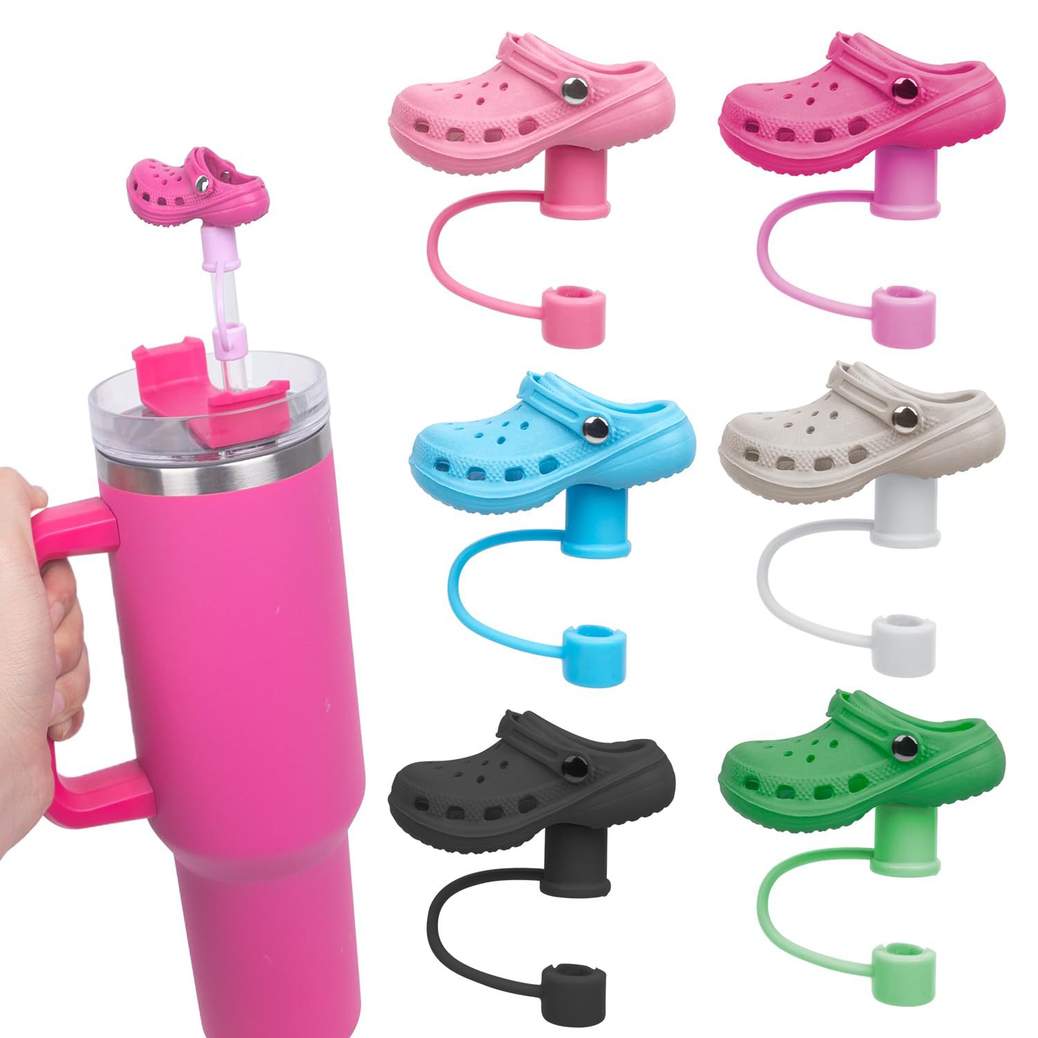 Wholesale Cross-Border Stanley Silicone Straw Cover Hole Shoe Cartoon Straw Dust Cap Anti-Spill Plug Anti-Leak Plug