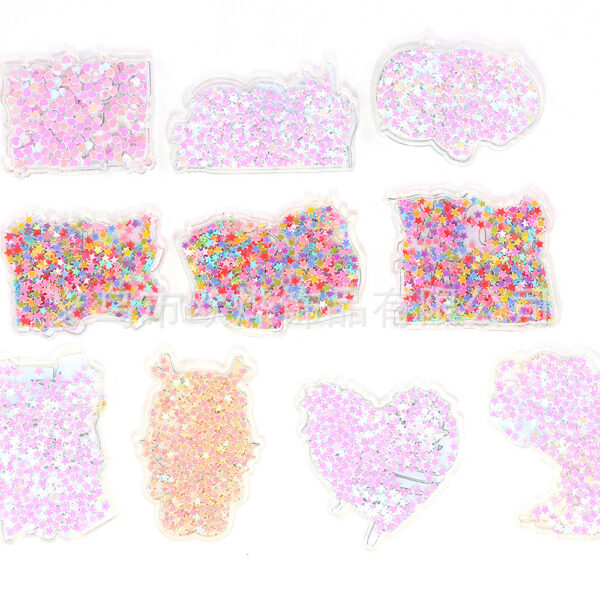 Wholesale loose powder cartoon quicksand Christmas snowman jewelry acrylic pin DIY patch accessories
