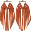 Wholesale Style Distinctive Tassel Western Style Earrings ins Ethnic Style Leather Large Long Earrings
