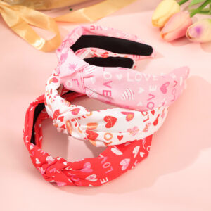 Wholesale Valentine's Day Romantic Hair Band Fabric Printed Letter Love Headband All-match Sweet Holiday Hair Accessories