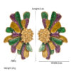 Wholesale Retro Fashion Alloy Oil Drop Flower Earrings Light Luxury Carnival All-match Elegant Earrings
