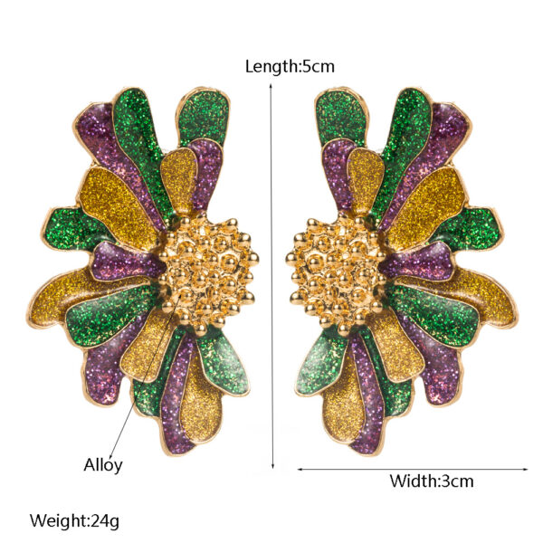 Wholesale Retro Fashion Alloy Oil Drop Flower Earrings Light Luxury Carnival All-match Elegant Earrings