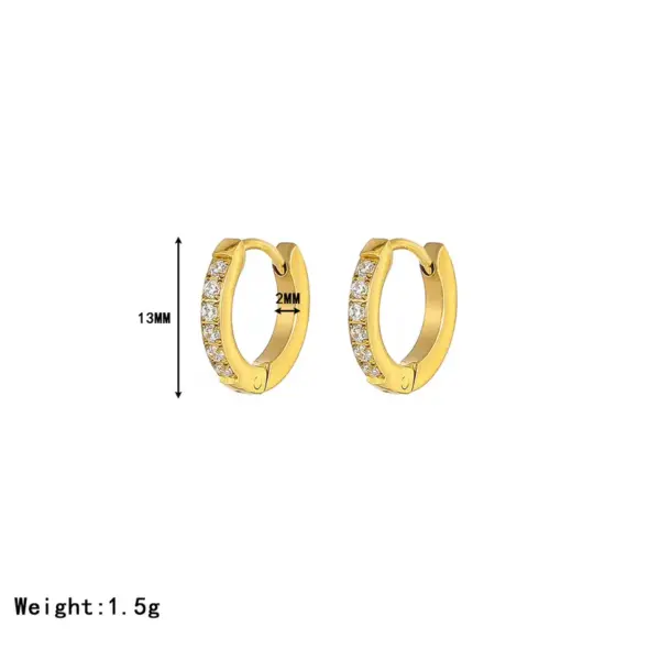 Wholesale PVD Coated 18K Gold Platinum Real Gold Plated Solid Color 304 Stainless Steel Elegant Simple Style Waterproof Non Tarnish Hoop Earrings