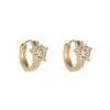 Wholesale Women’s Copper Earrings With Electroplated Gold Finish And Zircon Inlay, Featuring Secure Copper Ear Pins