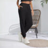 Wholesale Women’s Solid Color fleece-lined Pants Casual Sports Jogging High Waist Loose Leg-toe Household Casual Pants